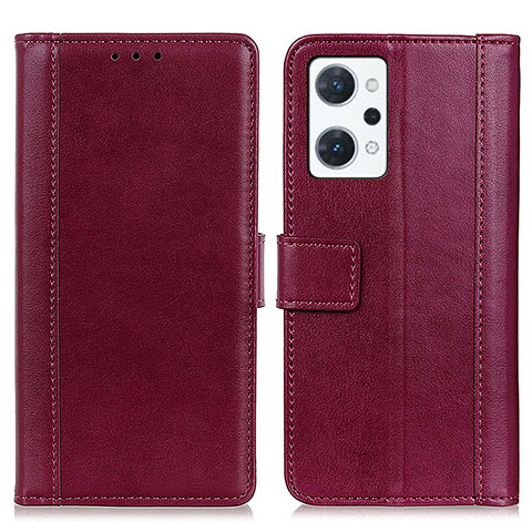 Coque Portefeuille Livre Cuir Etui Clapet N02P pour Oppo Reno7 A Rouge