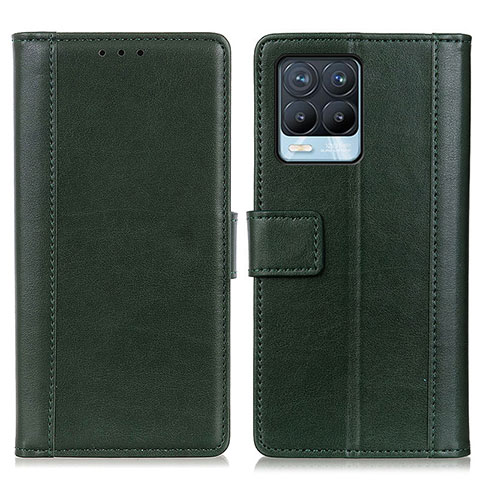 Coque Portefeuille Livre Cuir Etui Clapet N02P pour Realme 8 Pro Vert