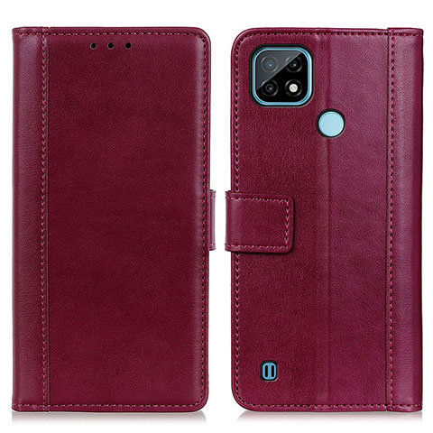 Coque Portefeuille Livre Cuir Etui Clapet N02P pour Realme C21 Rouge