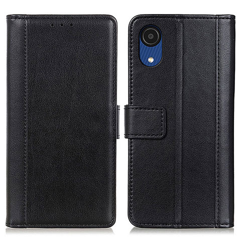 Coque Portefeuille Livre Cuir Etui Clapet N02P pour Samsung Galaxy A03 Core Noir