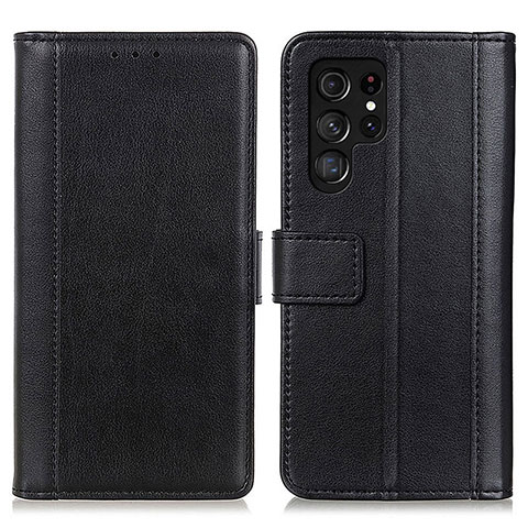 Coque Portefeuille Livre Cuir Etui Clapet N02P pour Samsung Galaxy S21 Ultra 5G Noir