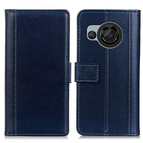 Coque Portefeuille Livre Cuir Etui Clapet N02P pour Sharp Aquos R8s Bleu