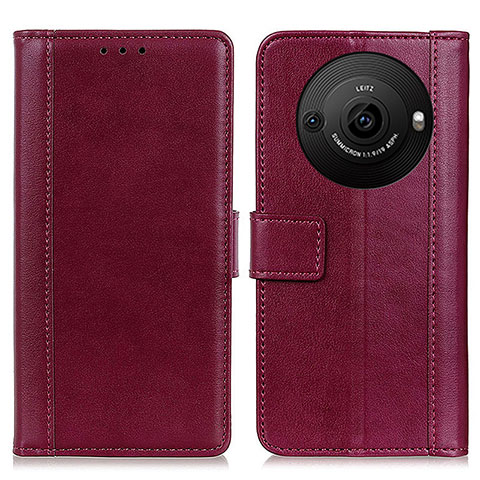 Coque Portefeuille Livre Cuir Etui Clapet N02P pour Sharp Aquos R8s Pro Rouge