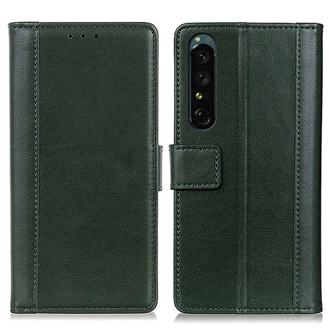 Coque Portefeuille Livre Cuir Etui Clapet N02P pour Sony Xperia 1 III Vert