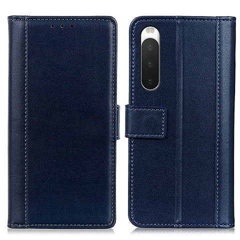 Coque Portefeuille Livre Cuir Etui Clapet N02P pour Sony Xperia 10 IV SO-52C Bleu