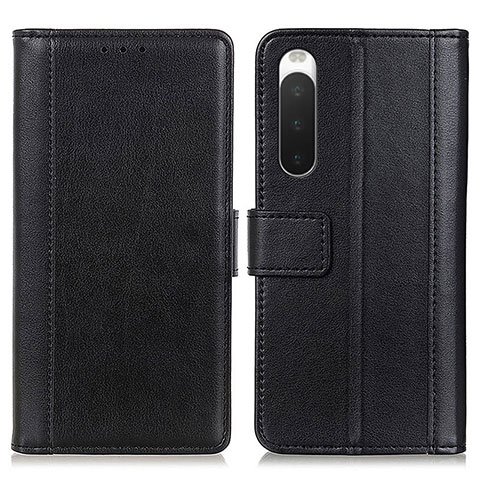 Coque Portefeuille Livre Cuir Etui Clapet N02P pour Sony Xperia 10 IV SOG07 Noir