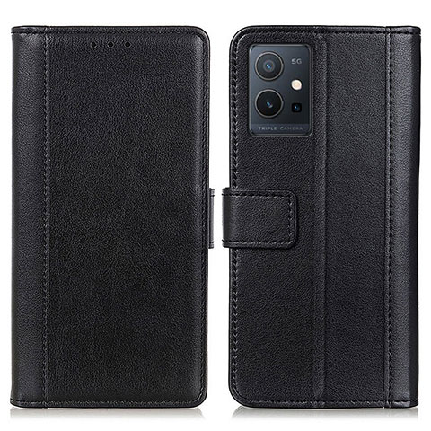 Coque Portefeuille Livre Cuir Etui Clapet N02P pour Vivo Y33e 5G Noir