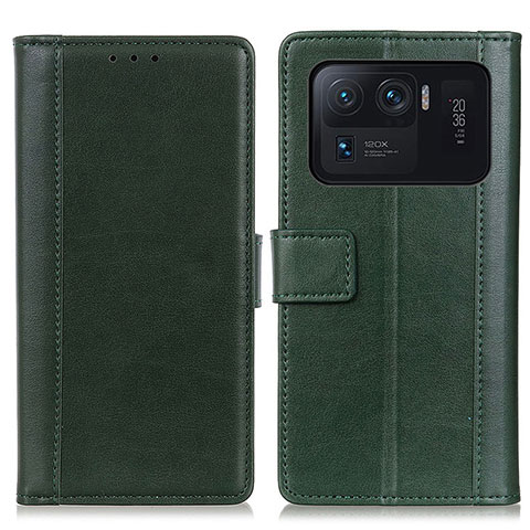 Coque Portefeuille Livre Cuir Etui Clapet N02P pour Xiaomi Mi 11 Ultra 5G Vert