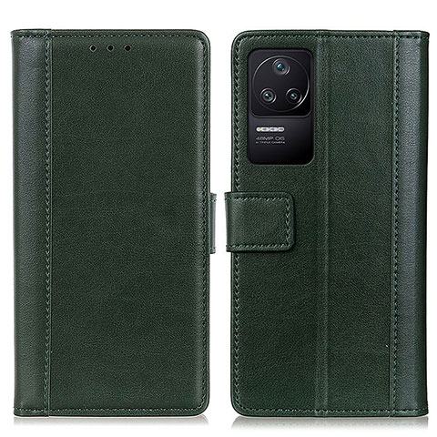 Coque Portefeuille Livre Cuir Etui Clapet N02P pour Xiaomi Poco F4 5G Vert