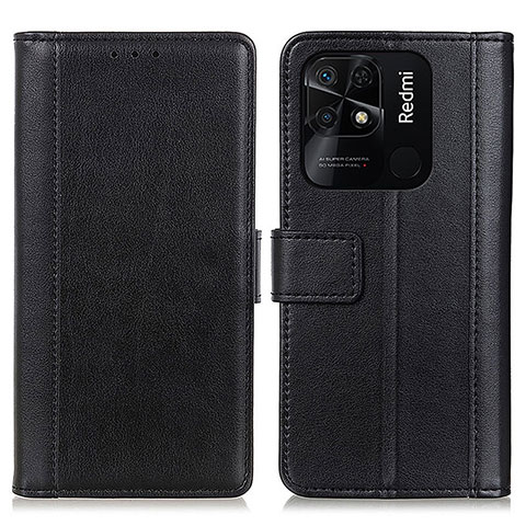 Coque Portefeuille Livre Cuir Etui Clapet N02P pour Xiaomi Redmi 10 Power Noir