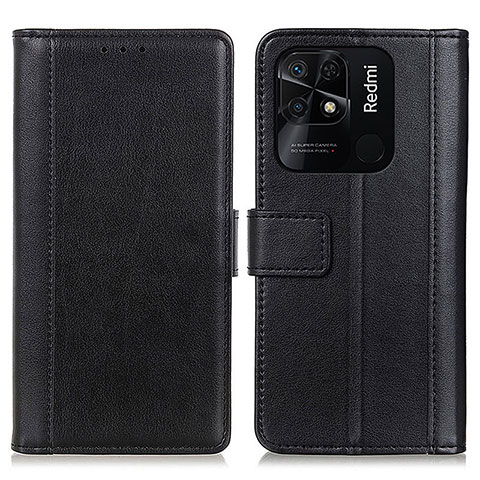 Coque Portefeuille Livre Cuir Etui Clapet N02P pour Xiaomi Redmi 10C 4G Noir