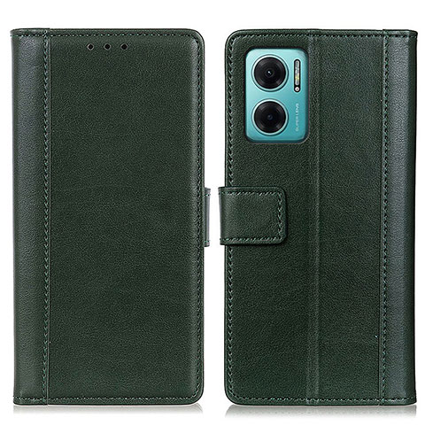 Coque Portefeuille Livre Cuir Etui Clapet N02P pour Xiaomi Redmi 11 Prime 5G Vert