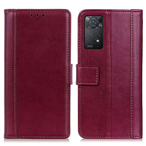 Coque Portefeuille Livre Cuir Etui Clapet N02P pour Xiaomi Redmi Note 11 Pro 5G Rouge