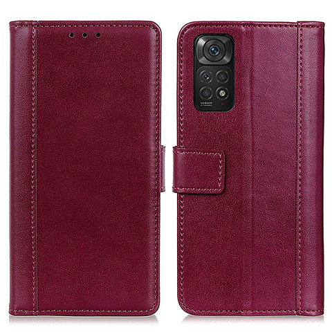 Coque Portefeuille Livre Cuir Etui Clapet N02P pour Xiaomi Redmi Note 11S 4G Rouge