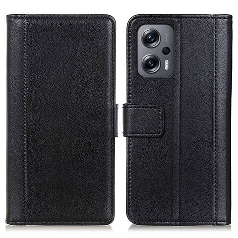 Coque Portefeuille Livre Cuir Etui Clapet N02P pour Xiaomi Redmi Note 11T Pro+ Plus 5G Noir