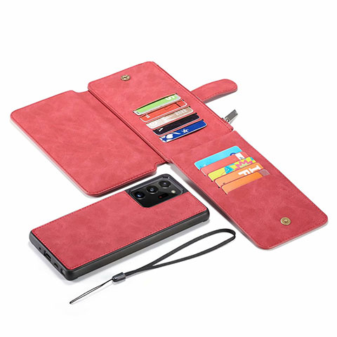 Coque Portefeuille Livre Cuir Etui Clapet N03 pour Samsung Galaxy Note 20 Ultra 5G Rouge