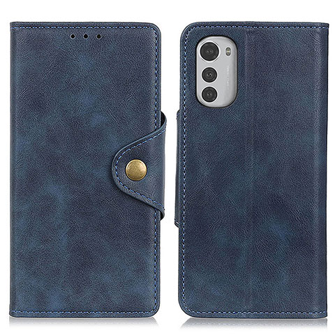 Coque Portefeuille Livre Cuir Etui Clapet N03P pour Motorola Moto E32 Bleu