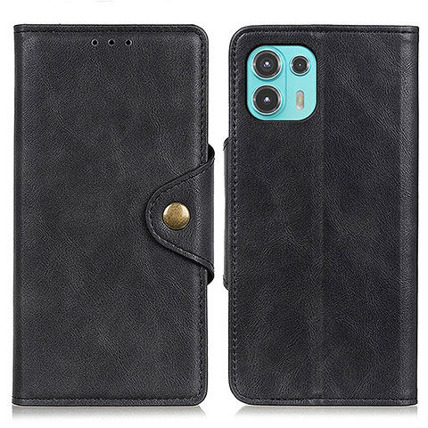 Coque Portefeuille Livre Cuir Etui Clapet N03P pour Motorola Moto Edge 20 Lite 5G Noir