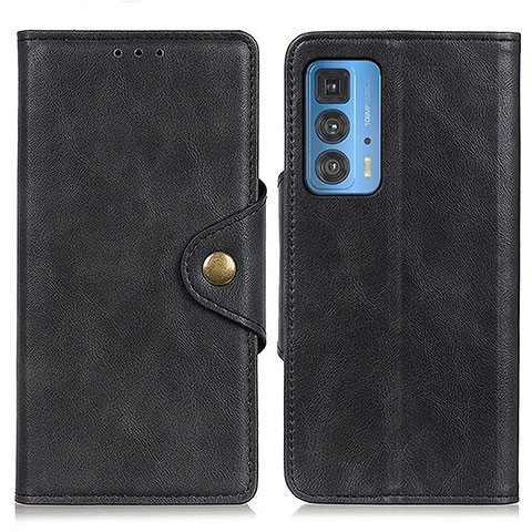 Coque Portefeuille Livre Cuir Etui Clapet N03P pour Motorola Moto Edge 20 Pro 5G Noir