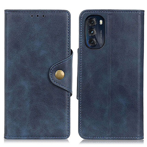 Coque Portefeuille Livre Cuir Etui Clapet N03P pour Motorola Moto G 5G (2022) Bleu