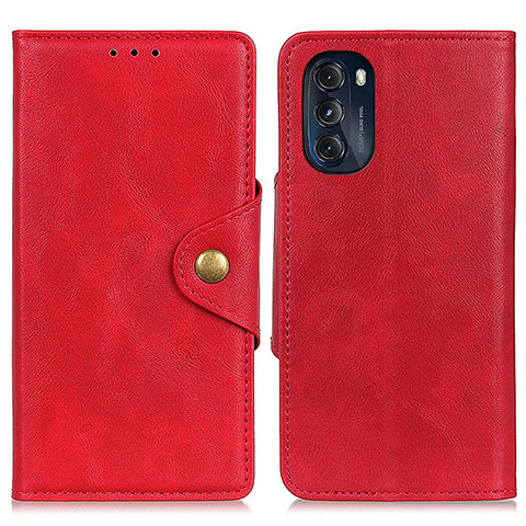 Coque Portefeuille Livre Cuir Etui Clapet N03P pour Motorola Moto G 5G (2022) Rouge