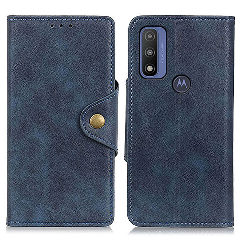 Coque Portefeuille Livre Cuir Etui Clapet N03P pour Motorola Moto G Pure Bleu