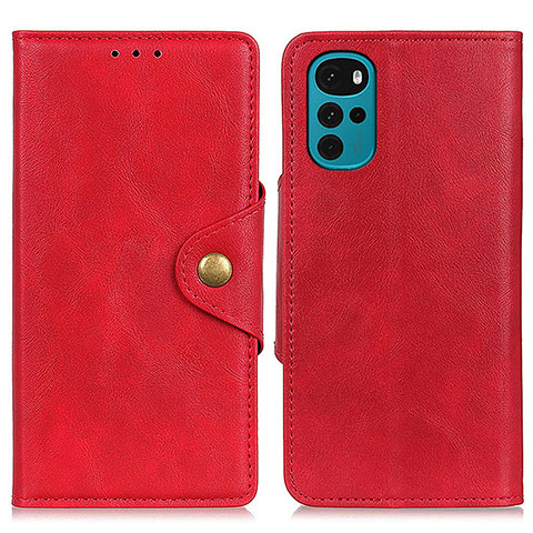 Coque Portefeuille Livre Cuir Etui Clapet N03P pour Motorola Moto G22 Rouge