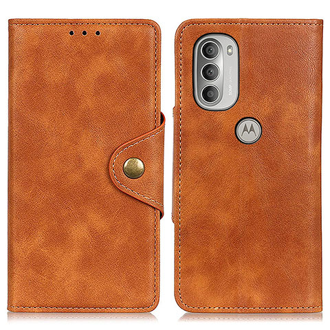 Coque Portefeuille Livre Cuir Etui Clapet N03P pour Motorola Moto G51 5G Marron