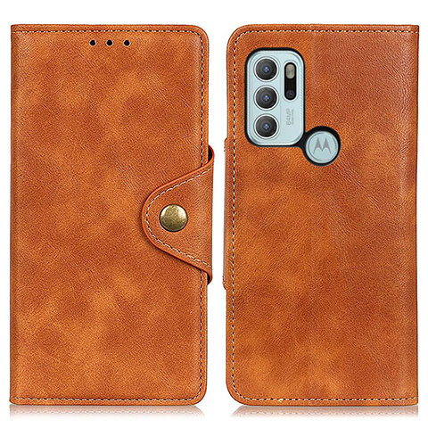 Coque Portefeuille Livre Cuir Etui Clapet N03P pour Motorola Moto G60s Marron