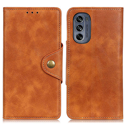 Coque Portefeuille Livre Cuir Etui Clapet N03P pour Motorola Moto G62 5G Marron