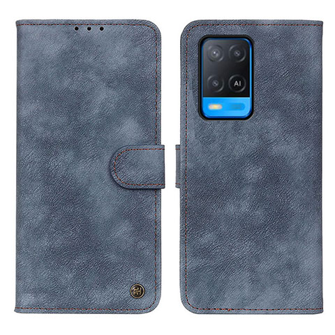 Coque Portefeuille Livre Cuir Etui Clapet N03P pour Oppo A54 4G Bleu