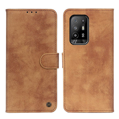 Coque Portefeuille Livre Cuir Etui Clapet N03P pour Oppo A95 5G Marron