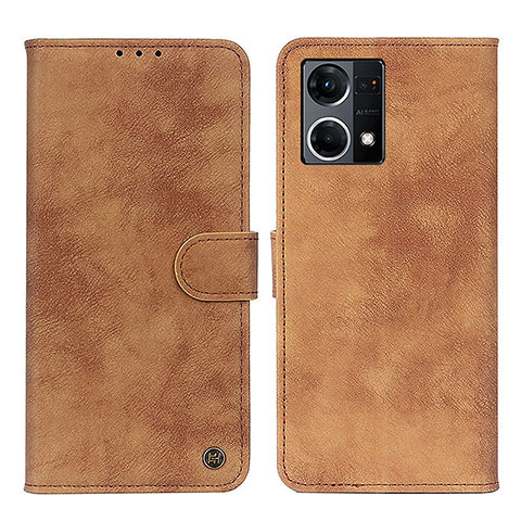 Coque Portefeuille Livre Cuir Etui Clapet N03P pour Oppo F21 Pro 4G Marron