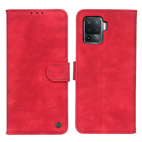 Coque Portefeuille Livre Cuir Etui Clapet N03P pour Oppo Reno5 Lite Rouge