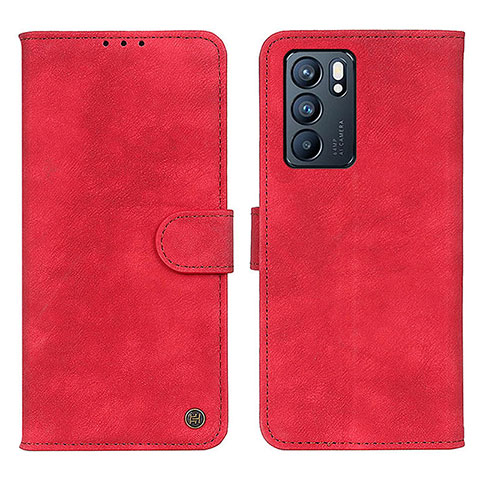 Coque Portefeuille Livre Cuir Etui Clapet N03P pour Oppo Reno6 5G Rouge