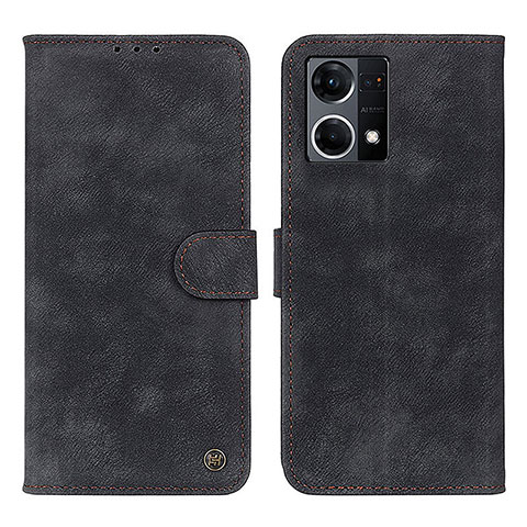 Coque Portefeuille Livre Cuir Etui Clapet N03P pour Oppo Reno7 4G Noir