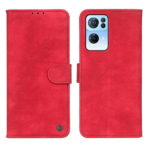 Coque Portefeuille Livre Cuir Etui Clapet N03P pour Oppo Reno7 Pro 5G Rouge