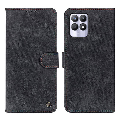 Coque Portefeuille Livre Cuir Etui Clapet N03P pour Realme 8i Noir