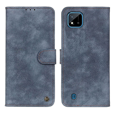 Coque Portefeuille Livre Cuir Etui Clapet N03P pour Realme C20A Bleu