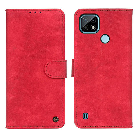 Coque Portefeuille Livre Cuir Etui Clapet N03P pour Realme C21 Rouge