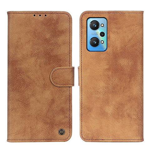 Coque Portefeuille Livre Cuir Etui Clapet N03P pour Realme GT2 5G Marron