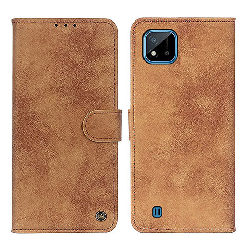 Coque Portefeuille Livre Cuir Etui Clapet N03P pour Realme Narzo 50i Marron