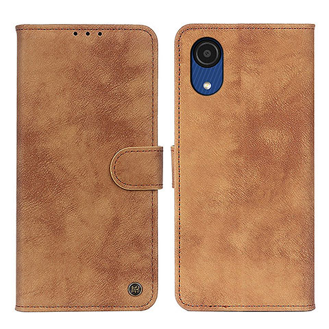 Coque Portefeuille Livre Cuir Etui Clapet N03P pour Samsung Galaxy A03 Core Marron