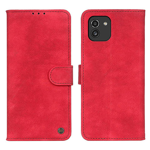 Coque Portefeuille Livre Cuir Etui Clapet N03P pour Samsung Galaxy A03 Rouge