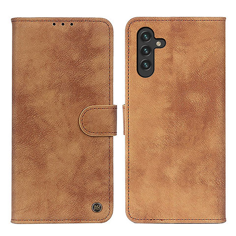 Coque Portefeuille Livre Cuir Etui Clapet N03P pour Samsung Galaxy A04s Marron