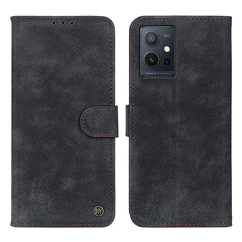 Coque Portefeuille Livre Cuir Etui Clapet N03P pour Vivo iQOO Z6 5G Noir