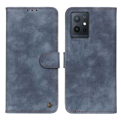 Coque Portefeuille Livre Cuir Etui Clapet N03P pour Vivo Y52t 5G Bleu