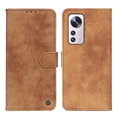 Coque Portefeuille Livre Cuir Etui Clapet N03P pour Xiaomi Mi 12 5G Marron