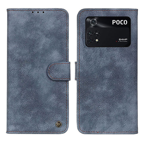 Coque Portefeuille Livre Cuir Etui Clapet N03P pour Xiaomi Poco M4 Pro 4G Bleu