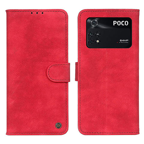 Coque Portefeuille Livre Cuir Etui Clapet N03P pour Xiaomi Poco M4 Pro 4G Rouge